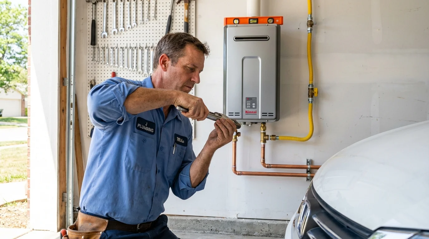 Tankless water heater installation by a Johns Plumbing LLC plumber in Wadsworth